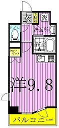 ヒューマンハイム我孫子 ワンルームの間取図画像