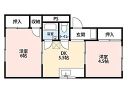 ヤマサイコーポ7号棟 2階