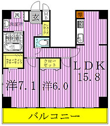 エルピス 2LDKの間取図画像