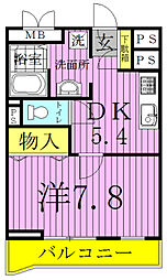 コンブリオ柏 1DKの間取図画像