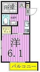 リビエラ2 1Kの間取図画像