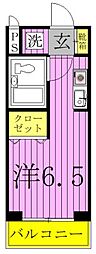 クレセントコート柏 ワンルームの間取図画像
