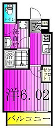 柏市あけぼの2丁目アパート 1Kの間取図画像