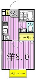 ステラコート 1Kの間取図画像