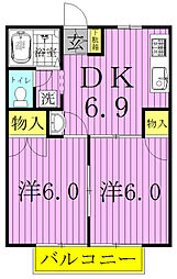 アーバン・コーポラス 2DKの間取図画像