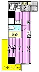 シャイン南流山 1Kの間取図画像