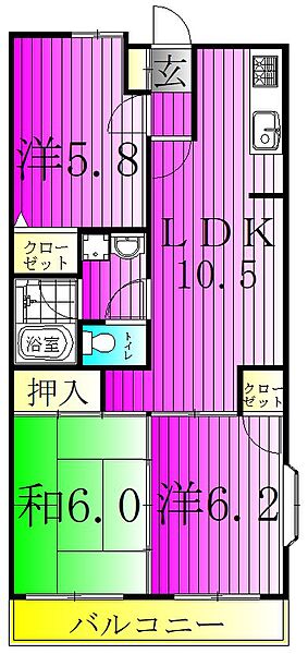 第7パールメゾン椎名 101｜千葉県柏市十余二(賃貸マンション3LDK・1階・59.45㎡)の写真 その2