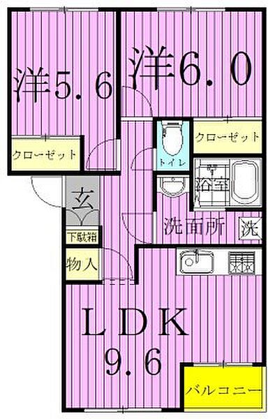 RADISH　I 105｜千葉県柏市高南台２丁目(賃貸アパート2LDK・1階・51.00㎡)の写真 その2