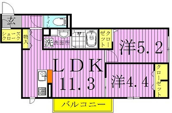 グランツ 302｜千葉県柏市大室(賃貸アパート2LDK・3階・49.32㎡)の写真 その2