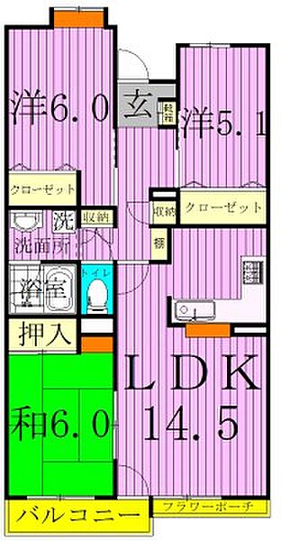 Noblesse Minamikashiwa～ノブレス南柏～ 405｜千葉県柏市豊四季(賃貸マンション3LDK・4階・74.68㎡)の写真 その2