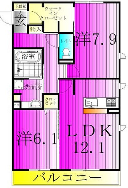 ハピネス　ストーム 101｜千葉県柏市西町(賃貸アパート2LDK・1階・64.50㎡)の写真 その2