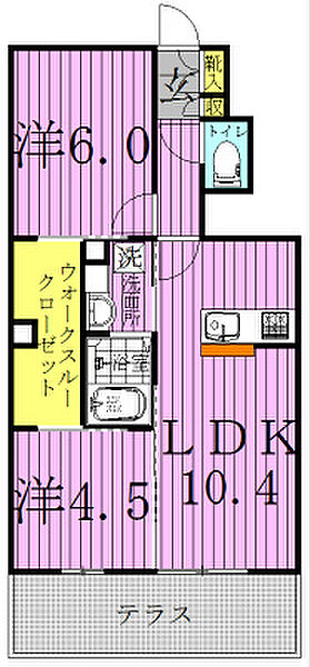MAISON　REVE 102｜千葉県柏市大室(賃貸アパート2LDK・1階・50.17㎡)の写真 その2