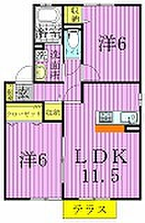 チェリーコートII 102｜千葉県野田市鶴奉(賃貸アパート2LDK・1階・53.76㎡)の写真 その2