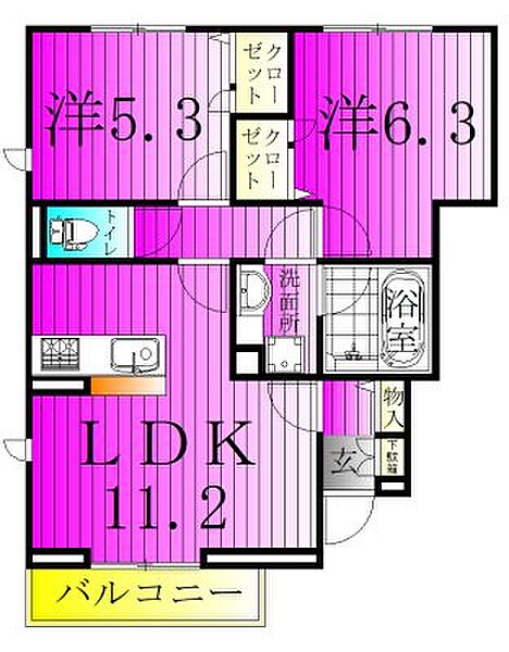 グランディール 101｜千葉県野田市鶴奉(賃貸アパート2LDK・1階・52.84㎡)の写真 その1