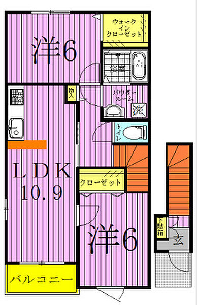 ジュピターII 203｜千葉県白井市富塚(賃貸アパート2LDK・2階・57.21㎡)の写真 その2
