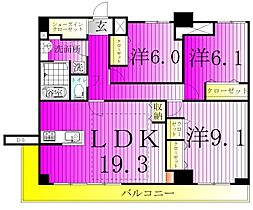 ジョイア 1003 ｜ 千葉県柏市小青田1-1-20（賃貸マンション3LDK・10階・99.03㎡） その2