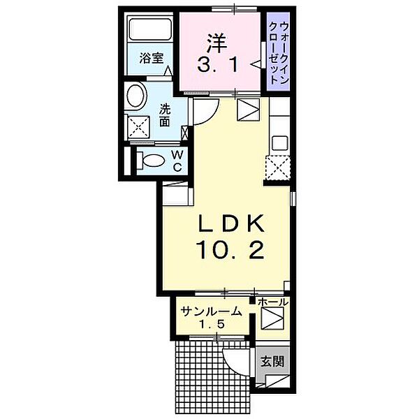 ジョイ　ハウス 103｜栃木県下都賀郡壬生町幸町１丁目(賃貸アパート1LDK・1階・36.25㎡)の写真 その2