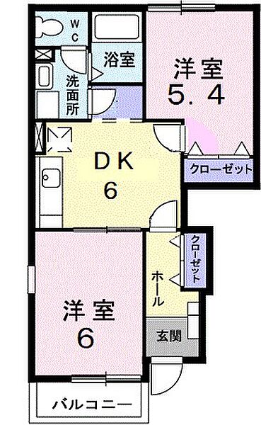 ラルジュB 101｜栃木県佐野市堀米町(賃貸アパート2DK・1階・42.77㎡)の写真 その2