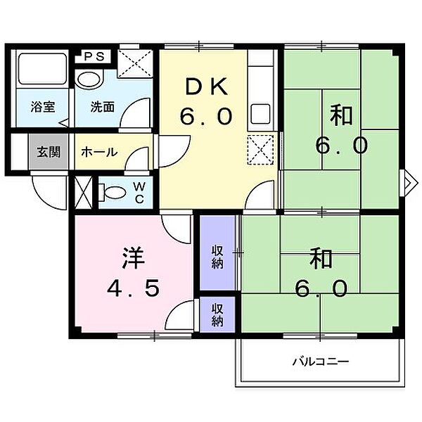 グランドシティ白樺II 102｜栃木県小山市駅東通り３丁目(賃貸アパート3DK・1階・50.26㎡)の写真 その2