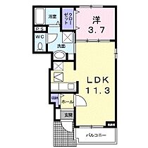 ジェルメE 103 ｜ 栃木県佐野市寺中町2254-4（賃貸アパート1LDK・1階・37.13㎡） その2