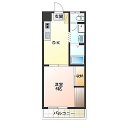 メゾン・アーリー 1DKの間取図画像