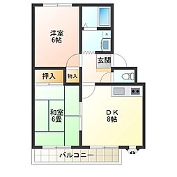 イースタン・パレス 2DKの間取図画像