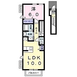 ミモザ 1LDKの間取図画像