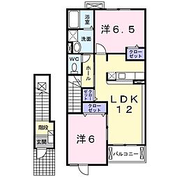 エレヴァートピアB 2LDKの間取図画像