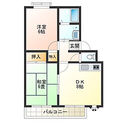 イースタン・パレス 2DKの間取図画像