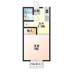 ハイツ栗崎 1DKの間取図画像