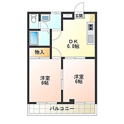 メゾン・アーリー 2DKの間取図画像