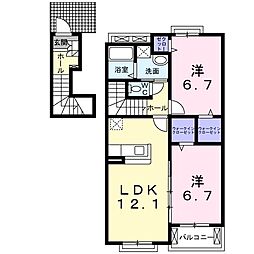 プリマヴェーラB 2LDKの間取図画像