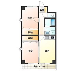 メゾン・グリーンモール2 2DKの間取図画像