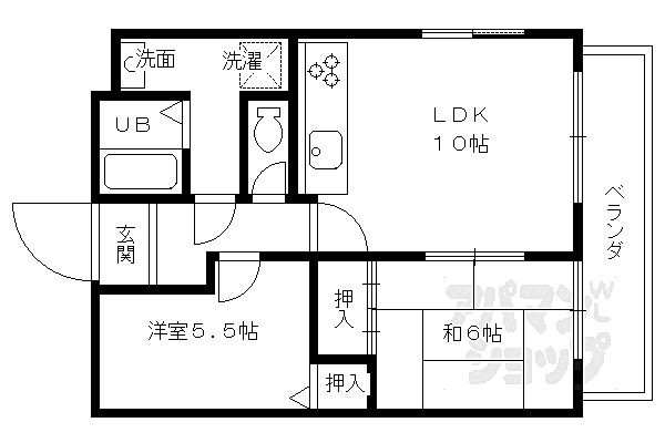 京都府京都市右京区嵯峨大覚寺門前六道町(賃貸マンション2LDK・1階・51.87㎡)の写真 その2