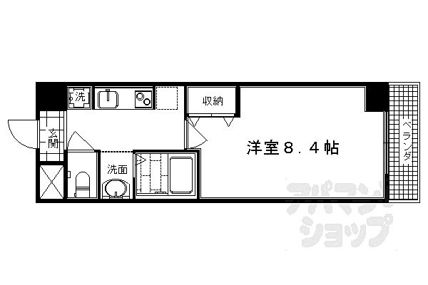 京都府京都市右京区西京極橋詰町(賃貸マンション1K・2階・25.25㎡)の写真 その2