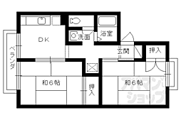 サン・サウス・ヒル竹田 2DKの間取図画像