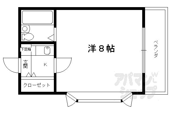 京都府京都市右京区西院西矢掛町(賃貸マンション1K・5階・18.90㎡)の写真 その2