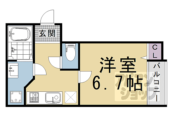 グランポレール長岡京 102｜京都府長岡京市滝ノ町1丁目(賃貸マンション1K・1階・21.33㎡)の写真 その2