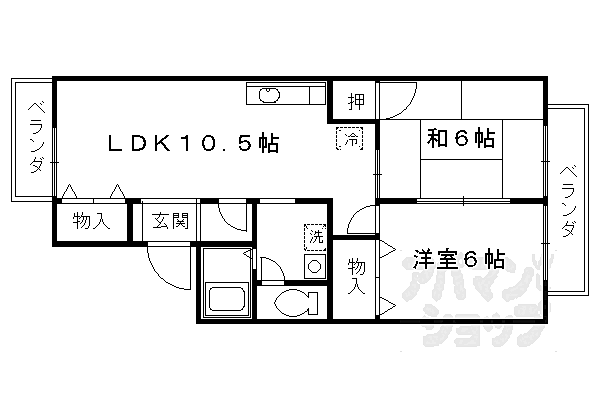 セジュール蘭 A202｜京都府京都市西京区山田北山田町(賃貸アパート2LDK・2階・55.00㎡)の写真 その2