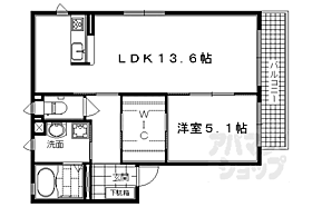 京都府京都市右京区梅津中村町（賃貸アパート1LDK・2階・48.00㎡） その2