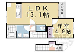 ベル・グラース 201 ｜ 京都府京都市西京区山田北山田町（賃貸アパート1LDK・2階・45.51㎡） その2