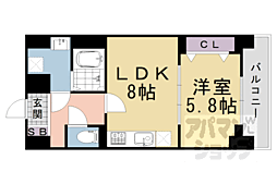 亀岡市亀岡駅北1丁目マンション 1LDKの間取図画像