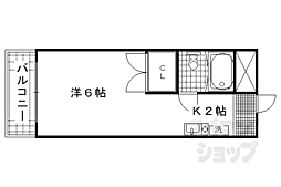 レジデンス野上 1Kの間取図画像