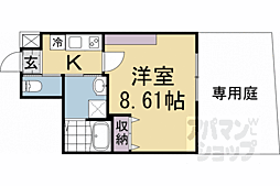 阪急京都本線 西京極駅 徒歩13分の賃貸マンション 1階1Kの間取り