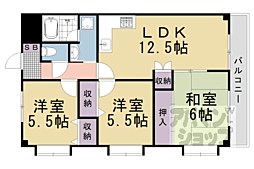 サン・バード桂 3LDKの間取図画像