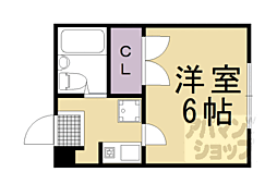 JR山陰本線 亀岡駅 徒歩20分の賃貸マンション 2階1Kの間取り