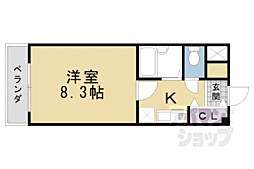 ブランベージュ桂 1Kの間取図画像