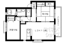 阪急嵐山線 松尾大社駅 徒歩10分の賃貸アパート 2階2LDKの間取り