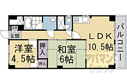 安井マンション 2LDKの間取図画像