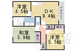 ジョイフル幹C 3DKの間取図画像